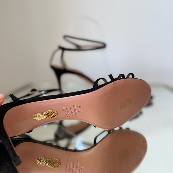 New Aquazzura Very First Kiss 75 Suede Sandals 40.5 $795 - Picture 9 of 10